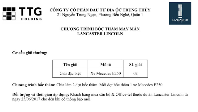 Căn hộ Lancaster Lincoln Quận 4 - Thông tin dự án và Bảng giá