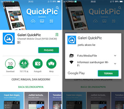 Pasang Aplikasi QuickPic