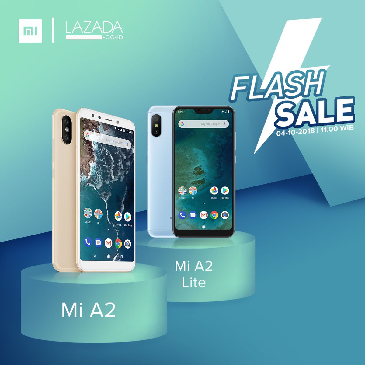 Lazada - Promo Flash Sale Xiaomi Mi A2 & Mi A2 Lite Jam 11:00 (HARI INI)