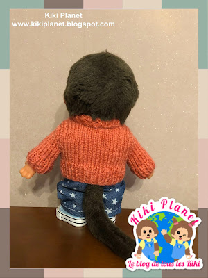 kiki Monchhichi handmade sweater knitted tricot fait main doll poupée clothes