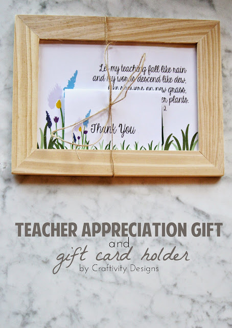 Teacher Appreciation Gift and Gift Card Holder with FREE Printable by Craftivity Designs