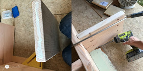 wood glue and pocket holes to attach shelves