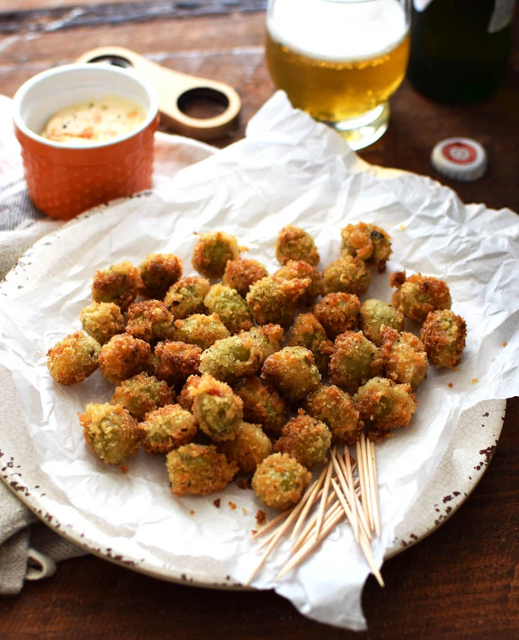 Aceitunas rellenas fritas