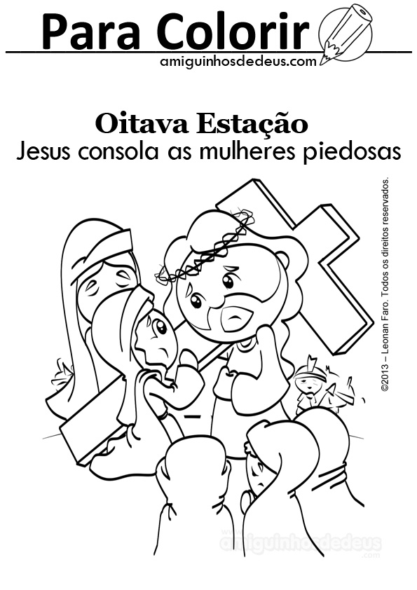 via sacra desenho para colorir