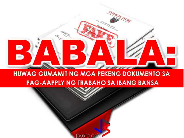 To those OFWs who submitted fake or altered documents while applying for jobs abroad, it will only be a matter of time that the authorities find out about it and to those who are applying or planning to apply for a job using forged documents, you better think again because you will only put yourselves in trouble by doing it.  In UAE, people who fake certificates to get a visa or a job will get ten years jail term,  while those who photocopy official documents and tamper with them face up to five years in jail.  In 2014, forgery of educational certificates constituted around 40% of all document fraud cases according to the Abu Dhabi Judicial Department (ADJD) . The Public Prosecution referred 100 cases involving the falsification of documents — with counterfeit degrees and educational certificates — representing around half of them.   “This has become a phenomenon committed mainly by those of Asian nationality as they try to find jobs or visas in the country that correspond to the falsified degree they claim to have. The forgery is usually discovered as these individuals give in their degrees to foreign affairs offices for attestation,” according to a source in public prosecution.  Suspects face charges of forging an official document, faking a stamp, and attempting to use the fake document.     The warning does not apply only on OFWs but to all expatriates. In Saudi Arabia an expatriate from other Arab country sentenced by Jeddah court to a 1.5 years in prison while fine 5000 Saudi Riyal.He will also face deportation after the prison punishment because of using a fake degree.  This expatriate use his Ph.D degree for job in private dispensary. He was informed by ministry to the local police when the employer asked him for authentication of his document.  Obtaining a fake document is easy but the authorities have ways and resources in finding out if you are submitting an authentic document and most people are not aware of it. It will  be a matter of time but they will sure find out if you submitted forged documents and press charges to the violators.  The Saudi Arabian government started mounting a crackdown on fake diplomas and other documents that land users in lucrative jobs in the kingdom by using fake degrees and credentials.  “The Ministry of Interior will apply statutory penalties on people involved in counterfeiting academic degrees,” said a statement quoting Maj. Gen. Mohammed Bin Abdullah Al-Maroal, a ministry spokesperson.  People who will be caught using fake documents will undergo trial and penalized if proven guilty, they will face jail term and be deported after serving their jail term. They will also never be allowed to enter the kingdom again according to Al-Maroal.  An investigation by the Ministry of Education has revealed a huge number of candidates— Saudis and foreigners alike — who have obtained fake degrees and diplomas from illegal agents, Arab News report said.   Fake documents are everywhere for a cost. Avoid using them and don't even think about it. Instead of landing on your dream job, you may land in jail  and that could be a nightmare.  The Department of Foreign Affairs fervently warn OFWs against submitting fake documents while applying overseas jobs to avoid getting themselves into trouble.  Here is a real life story of an OFW who worked as a nurse in Dubai submitted in an OFW forum seeking for advise:          RECOMMENDED:  10 TIPS ON HOW TO SPOT A FAKE NEWS  ASEAN LEADERS TO CREATE PROTECTION RULES FOR MIGRANT WORKERS  OFW GETS HARSH WORDS FROM OWN BROTHER  BEFORE YOU GET MARRIED,BE AWARE OF THIS  ISRAEL TO HIRE HUNDREDS OF FILIPINOS FOR HOTEL JOBS  MALLS WITH OSSCO AND OTHER GOVERNMENT SERVICES  DOMESTIC ABUSE EXPOSED ON SOCIAL MEDIA  HSW IN KUWAIT: NO SALARY FOR 9 YEARS  DEATH COMPENSATION FOR SAUDI EXPATS  ON JAKATIA PAWA'S EXECUTION: "WE DID EVERYTHING.." -DFA  BELLO ASSURES DECISION ON MORATORIUM MAY COME OUT ANYTIME SOON  SEN. JOEL VILLANUEVA  SUPPORTS DEPLOYMENT BAN ON HSWS IN KUWAIT  AT LEAST 71 OFWS ON DEATH ROW ABROAD  DEPLOYMENT MORATORIUM, NOW! -OFW GROUPS  BE CAREFUL HOW YOU TREAT YOUR HSWS  PRESIDENT DUTERTE WILL VISIT UAE AND KSA, HERE'S WHY  MANPOWER AGENCIES AND RECRUITMENT COMPANIES TO BE HIT DIRECTLY BY HSW DEPLOYMENT MORATORIUM IN KUWAIT  UAE TO START IMPLEMENTING 5%VAT STARTING 2018  REMEMBER THIS 7 THINGS IF YOU ARE APPLYING FOR HOUSEKEEPING JOB IN JAPAN  KENYA , THE LEAST TOXIC COUNTRY IN THE WORLD; SAUDI ARABIA, MOST TOXIC  "JUNIOR CITIZEN "  BILL TO BENEFIT POOR FAMILIES