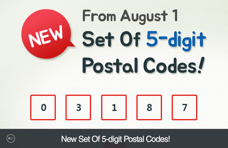 Touch Daegu  New Set Of 5 digit Postal  Codes  
