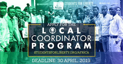 APPLY NOW: 2019/2020 AFRICAN STUDENTS FOR LIBERTY LOCAL COORDINATOR PROGRAM