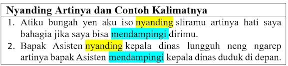 Nyanding Artinya dan Contoh Kalimatnya di Bahasa Jawa