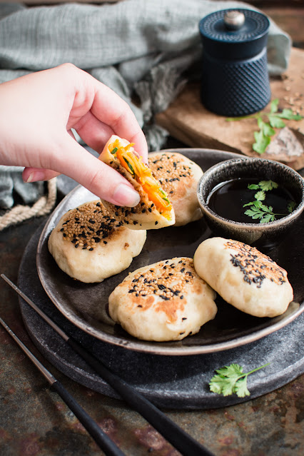 Brioches vapeur aux légumes à la poêle