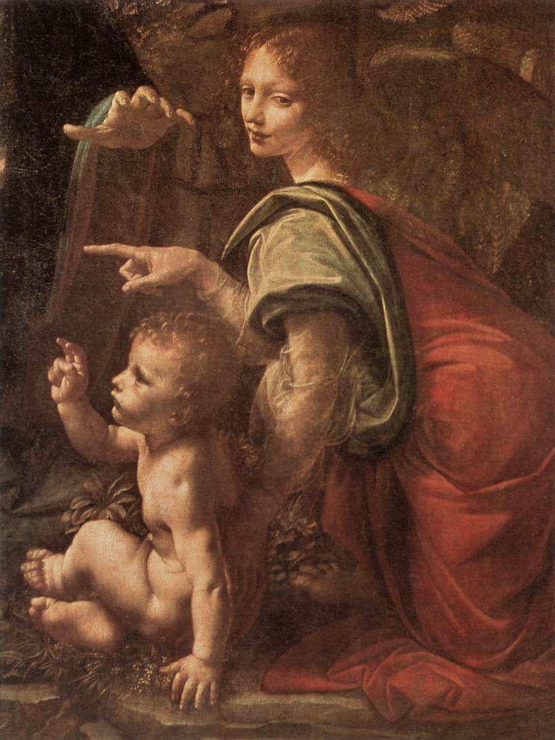Detail of Christ Child and angel, Louvre Museum