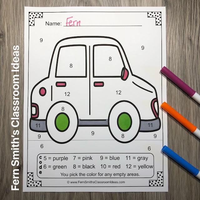 Click Here to Grab These Adorable Transportation Color By Code Kindergarten Know Your Numbers and Shapes Printable Worksheets Today!