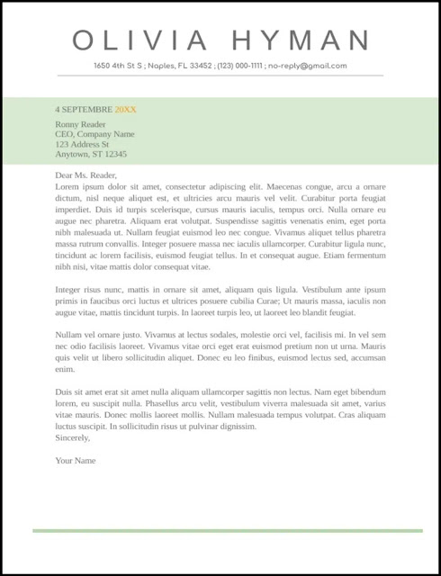 Creative cover letter template google docs