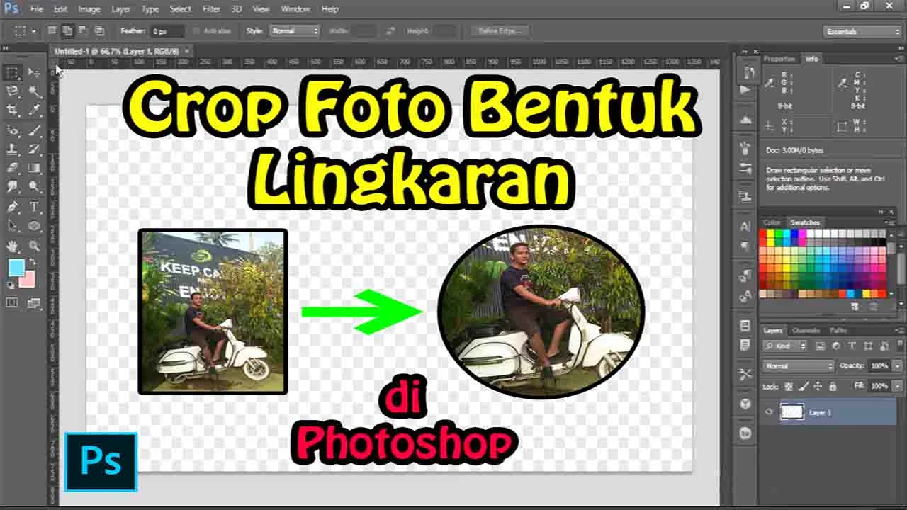 Cara Crop Foto Bentuk Lingkaran di Photoshop