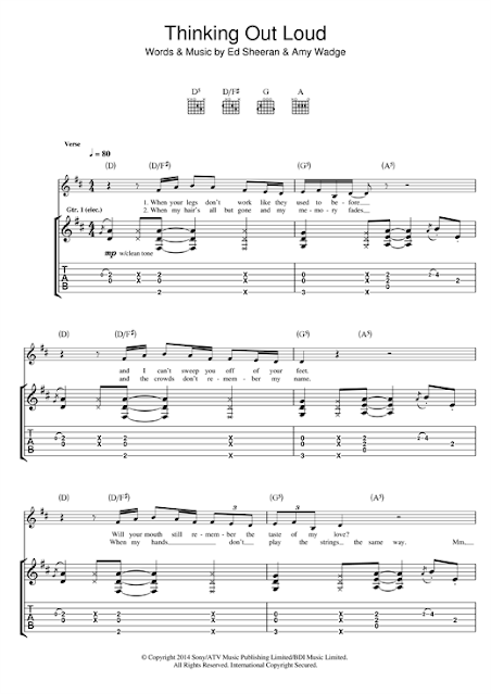 Ed Sheeran Thinking Out Loud Sheet Music