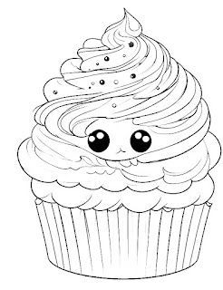 cute funny cupcake coloring book