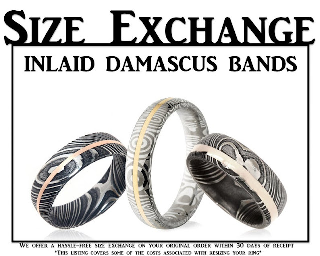 Damascus Steel with Gold Inlay Size Exchange