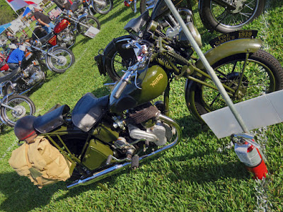 Motorcycle in military green.