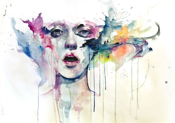 Silvia Pelissero agnes-cecile aquarelas belas mulheres manchadas