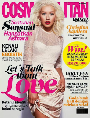 Christina Aguilera Cosmopolitan Malaysia Magazine Cover February 2014 HQ Scans