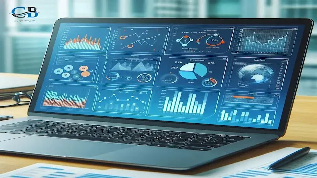 شاشة لابتوب تعرض جداول محورية ورسوم بيانية ضمن تعلم تحليل البيانات باستخدام اكسل
