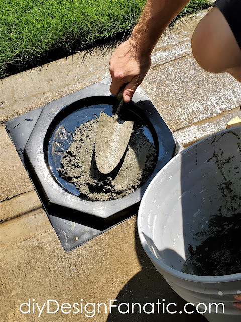 concrete stepping stones, gardening,  cottage garden