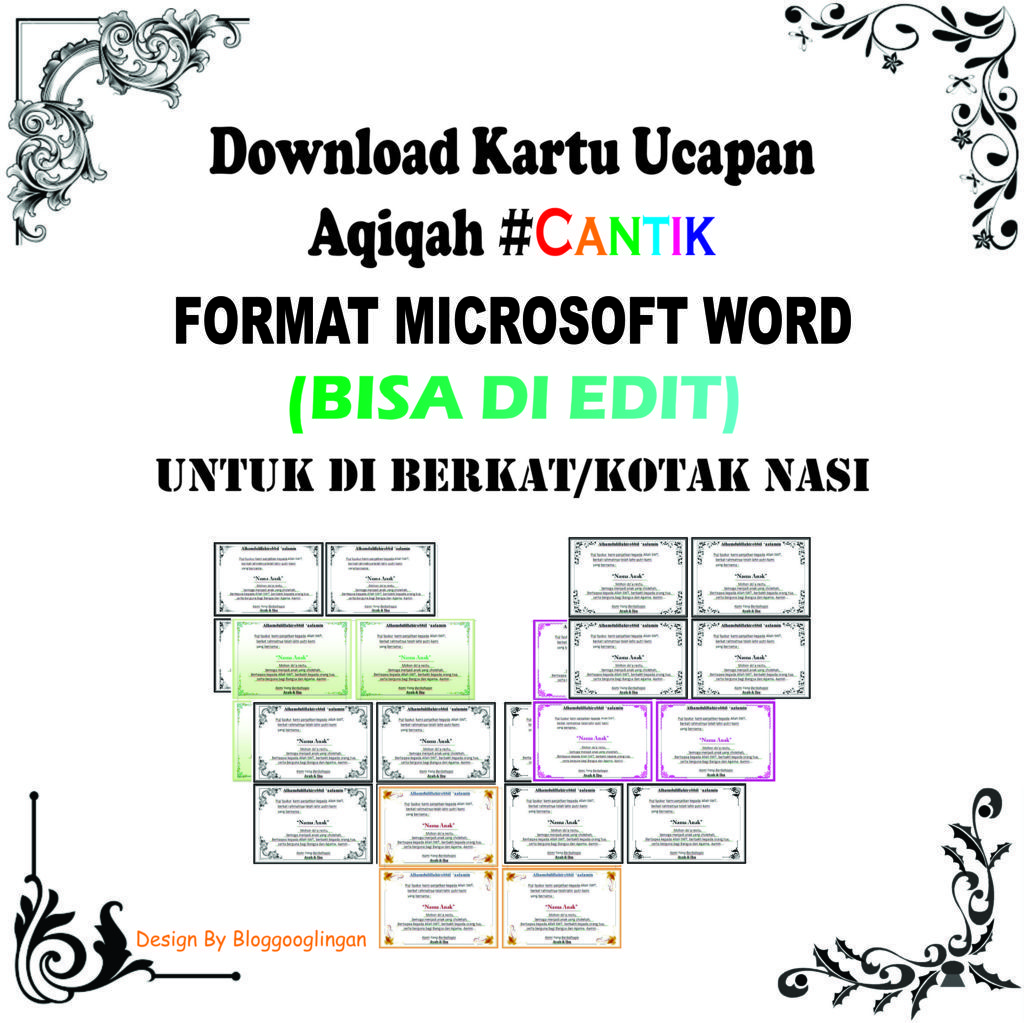 Contoh Kartu Ucapan Aqiqah Yang Bisa Di Edit - Ala Model Kini