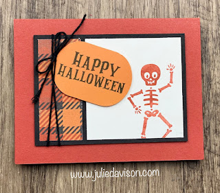 Stampin' Up! Bag of Bones Halloween Card | Them Bones Suite | www.juliedavison.com #stampinup