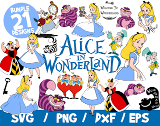 Alice In Wonderland SVG Bundle, Alice SVG, We're All Mad Here Cricut, Vector, Clipart, Vinyl, Wall Decal, Cheshire Cat SVG, Disney, Welcome