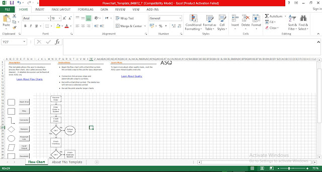 Process Flow Chart Template in Excel