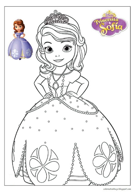 Princesa Sofia para colorear y pintar