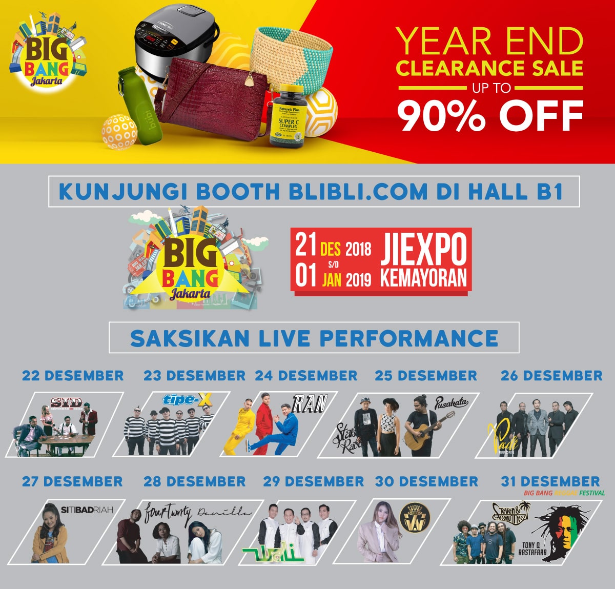 #BliBli - Promo Diskon 90% di Booth BliBli JIEXPO Kemayoran (s.d 01 Jan 2019)