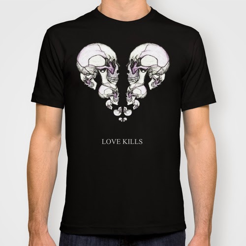 Das Skullheart Design bei Society6 Herren Shirt Illustration von J.Metzen 