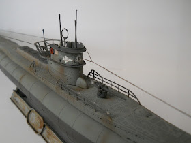 antenas y cañón antiaéreo del submarino alemán VIID minador