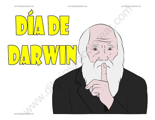 Día De Darwin dibujo a color y para colorear