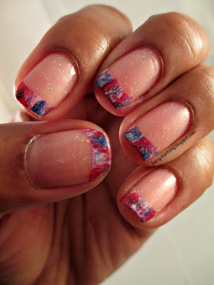red white and blue, 4th of july, brushstroke, french, frenchie, nails, nail art, nail design, mani
