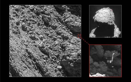 Wahana Pendarat Ruang Angkasa  Philae Milik ESA Akhirnya Ditemukan Di Permukaan Komet 67P