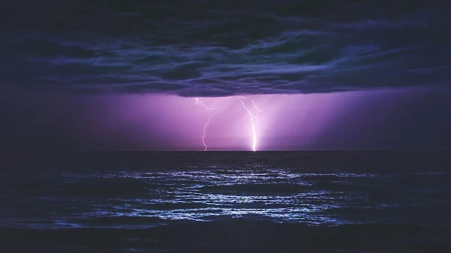 Storm, Lightning, Sea, Clouds