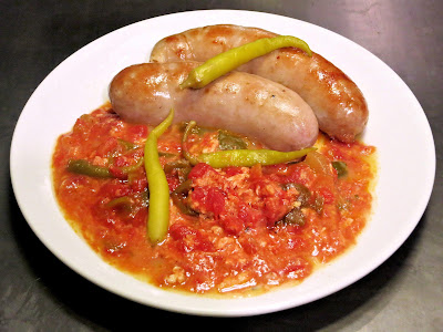 boudin blanc, basque, piperade, guindillas