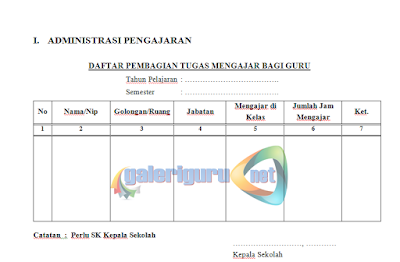 Kumpulan Format Administrasi Kepala Sekolah