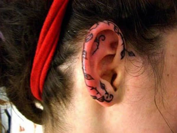 behind the ear tattoos