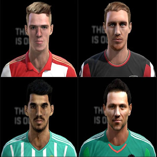 Faces: Ceballos-Real Betis, Diego Alves-Valencia, Rick Karsdorp-Feyenoord, OKane-Bournamouth, Pes 2013