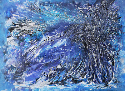 Абстрактная живопись, картина Зимняя рапсодия.