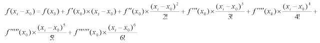 Taylor series expansion up to seventh terms