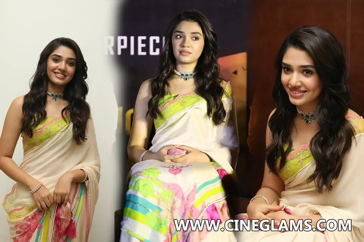 Actress Krithi Shetty at The Warrior Movie Pre Release Event