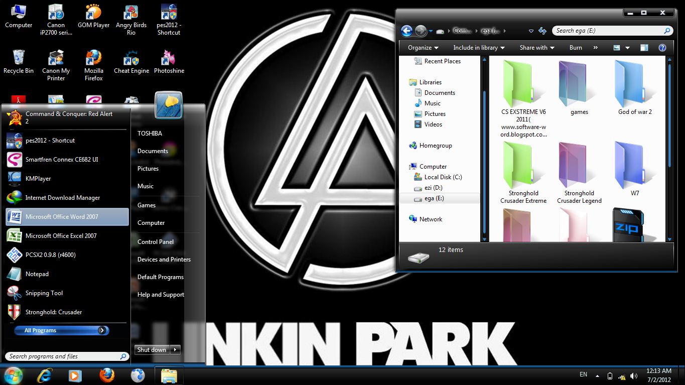 Linkin Park Windows 7 8 81 Theme DIKARSI CHEATER