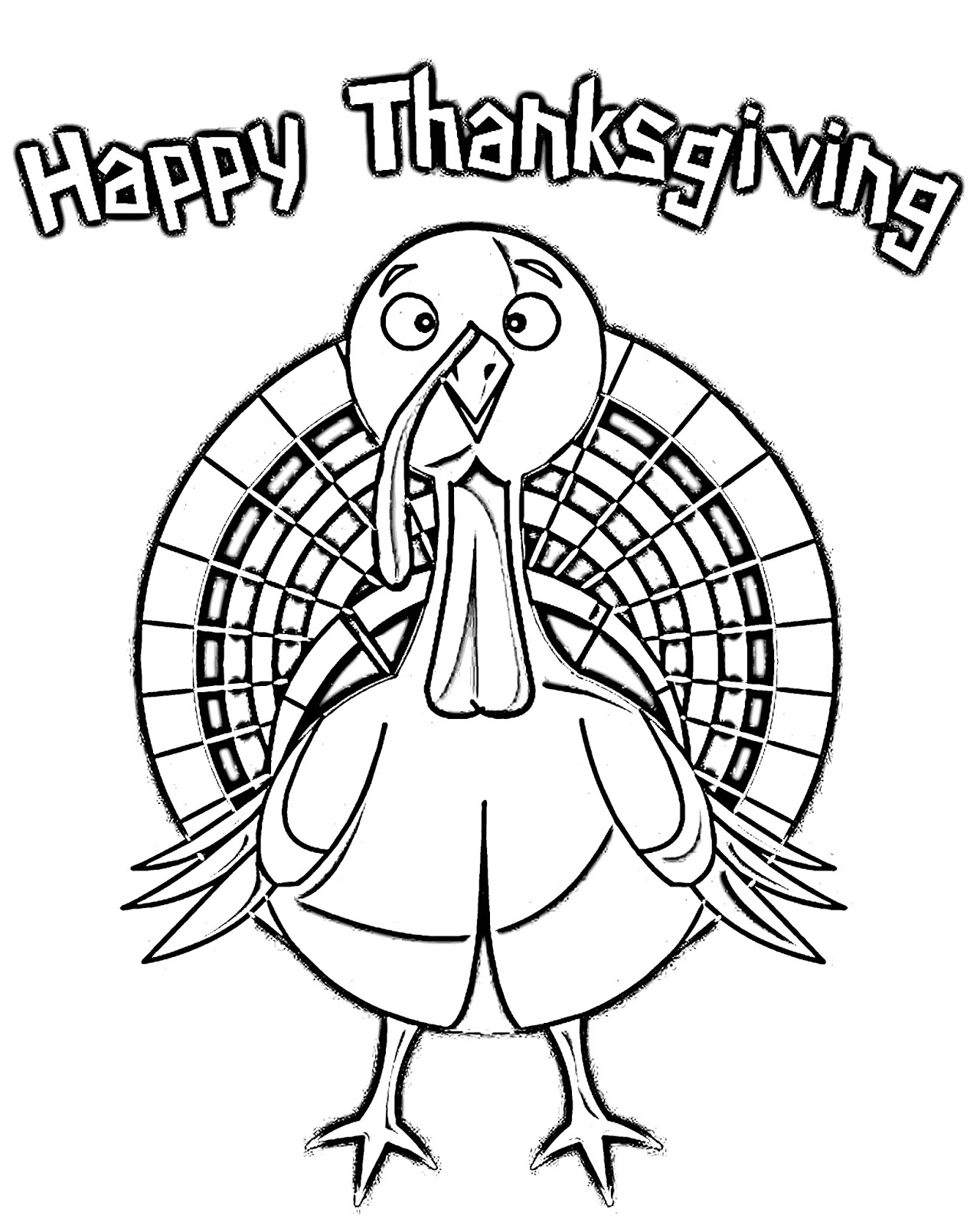 Download CJO Photo: Thanksgiving Coloring Page: Happy Thanksgiving Turkey