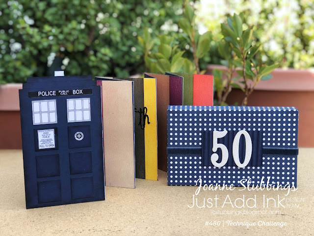 Jo's Stamping Spot - Just Add Ink Challenge #480 Doctor Who TARDIS Extended Concertina Card using Stampin' Up! products