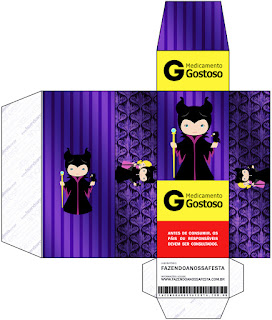 Maleficent Baby Party: Free Printable Boxes.