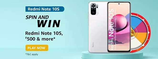 Amazon Redmi Note 10S Spin and Win