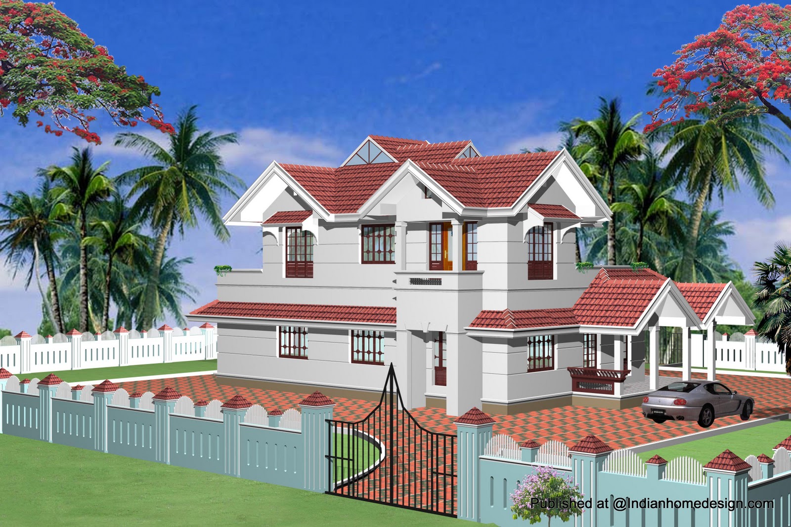 home design pictures on Indian Model House Plans Exterior Views   Home Design Inspiration